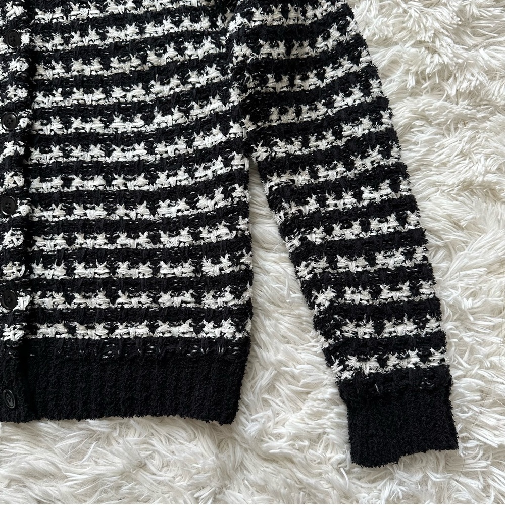 Ann Taylor Tweed Bomber Crewneck Button Front Sweater Size S - Picture 8 of 11